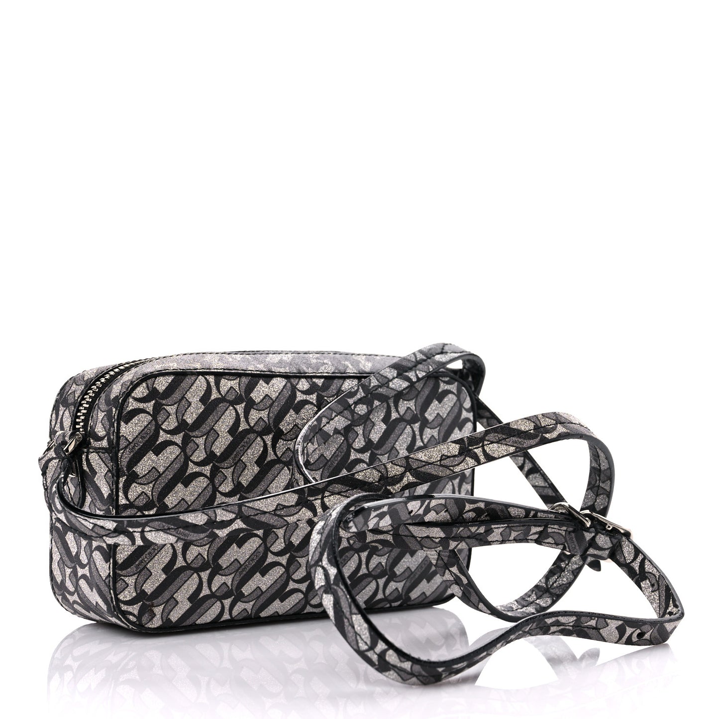 Glitter JC Logo Camera Bag Silver Black