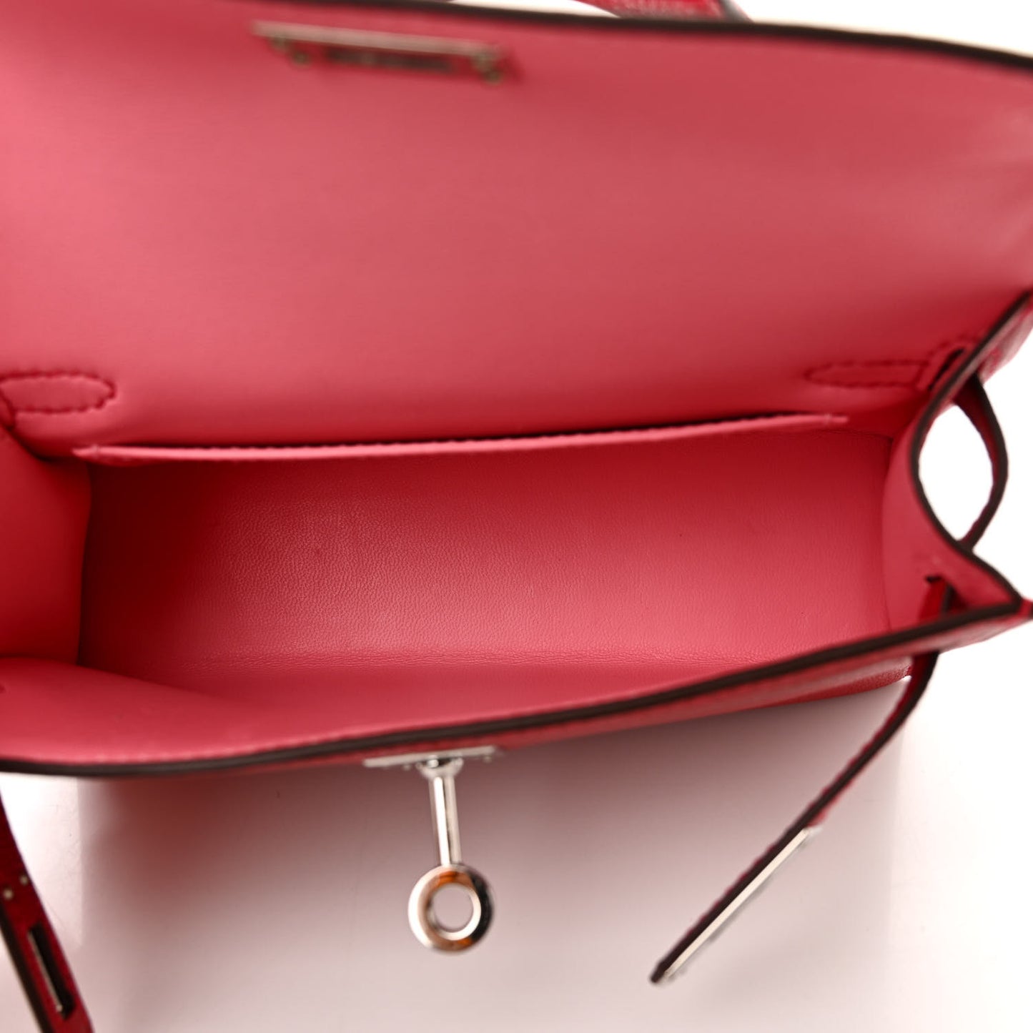 Chevre Mysore Verso Mini Kelly Sellier 20 Rouge Vif Rose Confetti