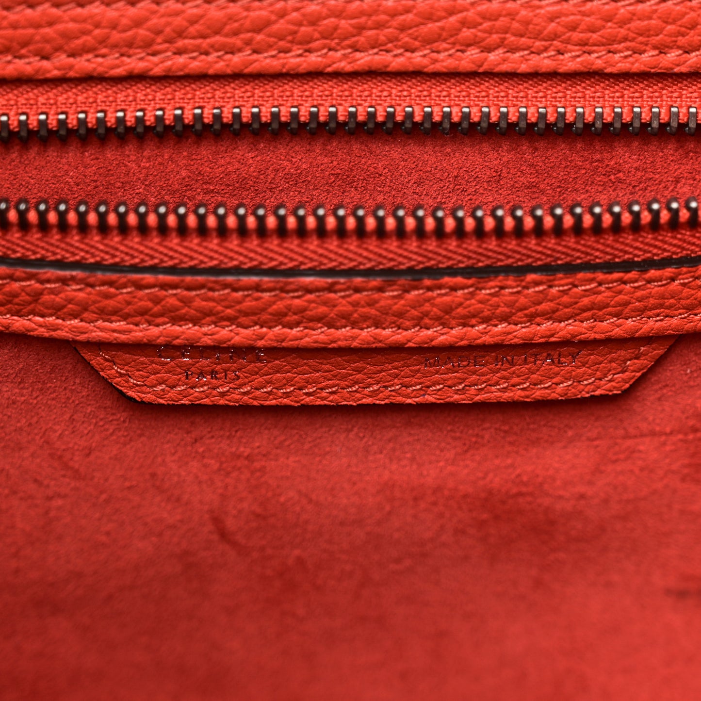 Drummed Calfskin Mini Luggage Vermillion