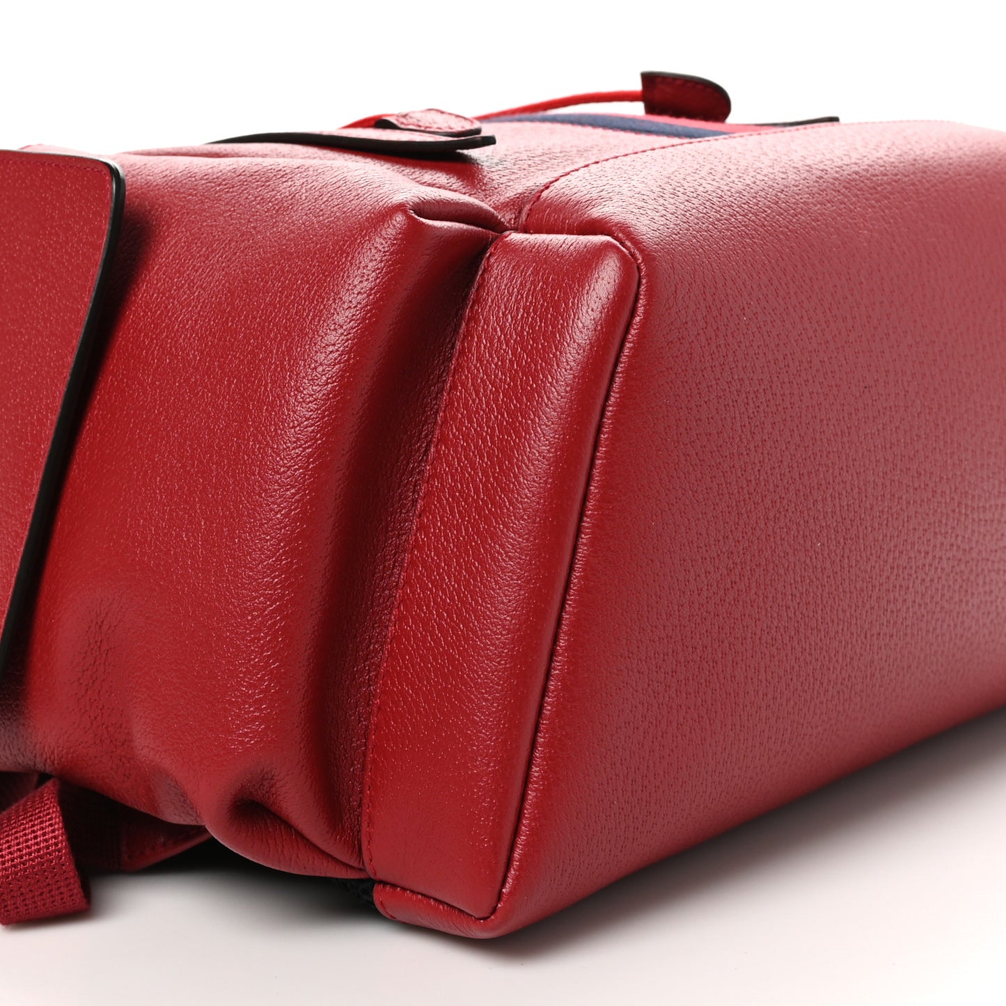 Grained Calfskin Medium Ophidia Double Buckle Backpack Red
