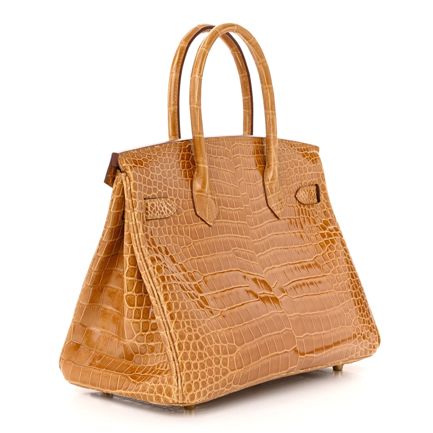 Shiny Porosus Crocodile Birkin 30 Tabac Camel