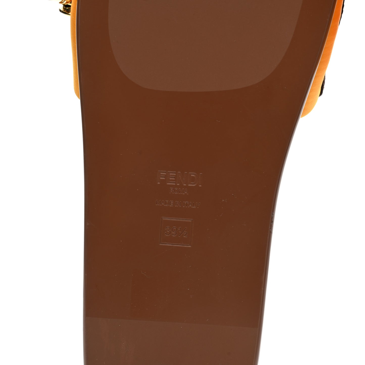 Satin Fendi Feel Slide Sandals 39.5 Orange
