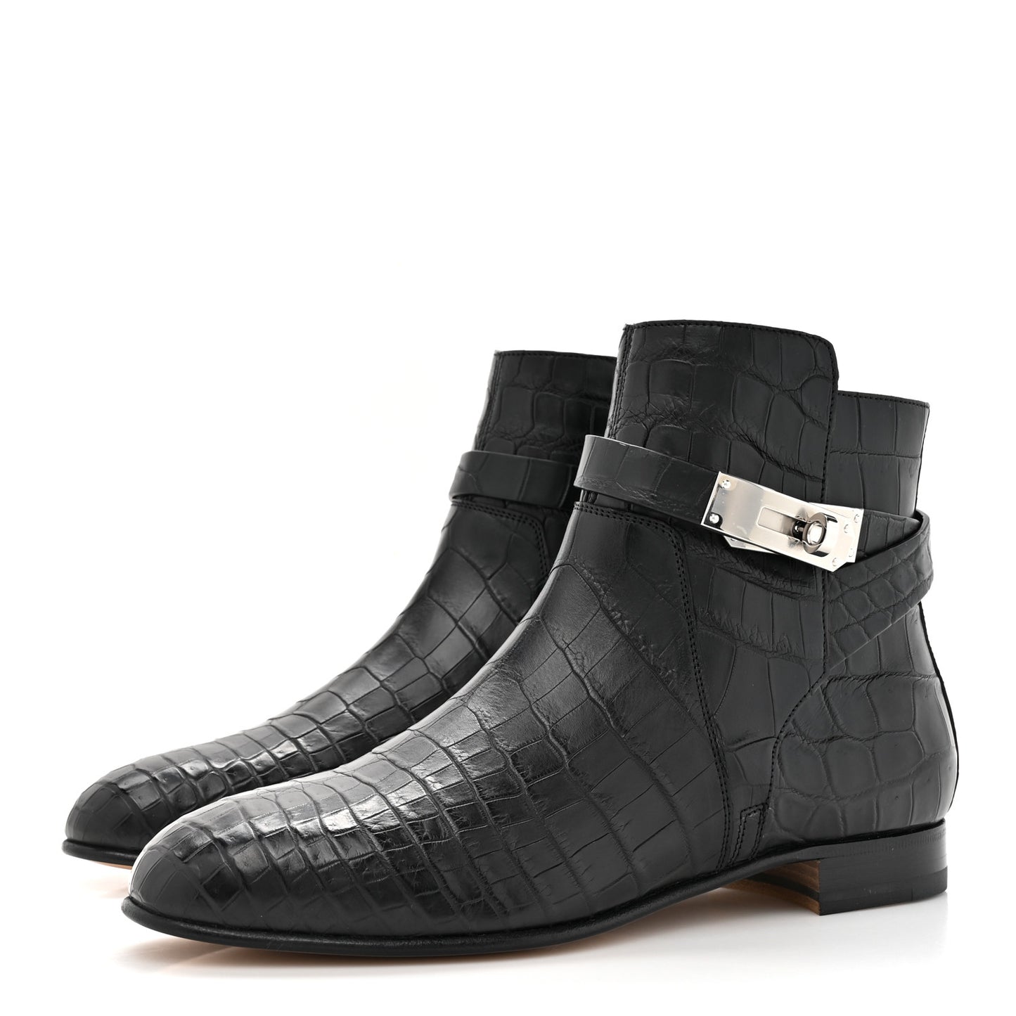 Matte Niloticus Crocodile Neo Low Boots 37 Black