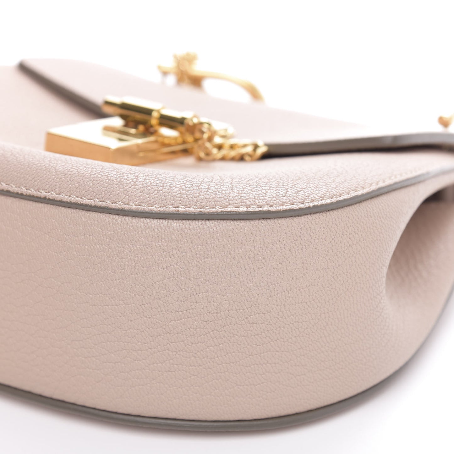Grained Lambskin Mini Drew Shoulder Bag Cement Pink