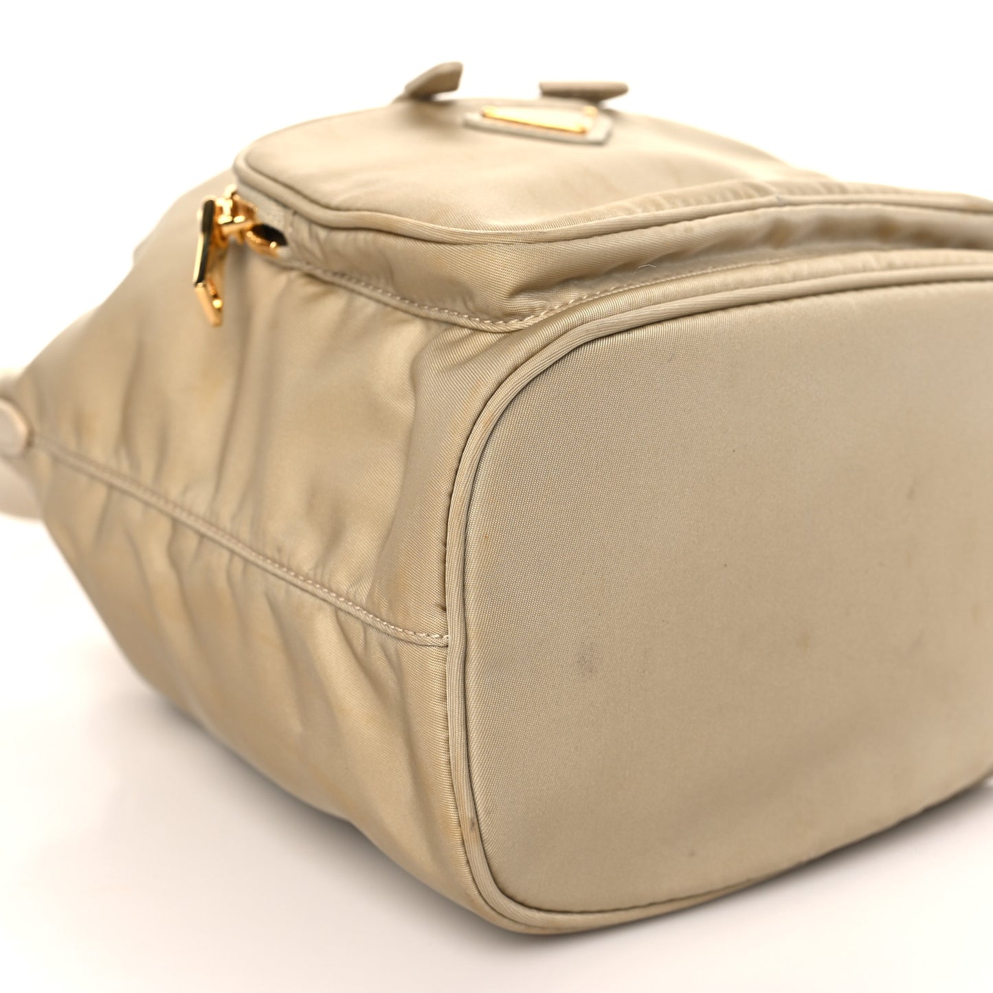 Re-Nylon Saffiano Duet Bucket Crossbody Bag Deserto