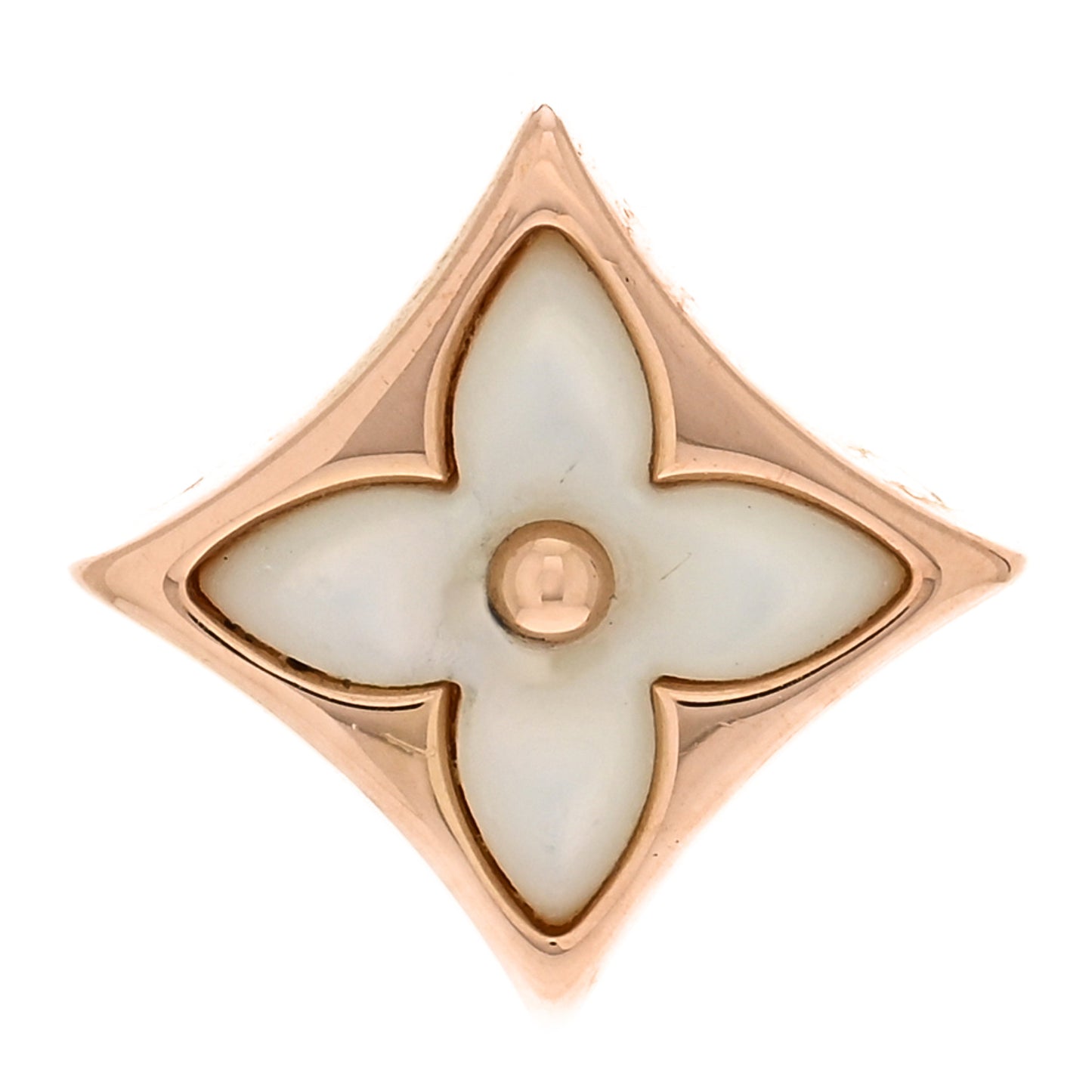 18K Pink Gold Mother of Pearl Color Blossom Star Stud Earring