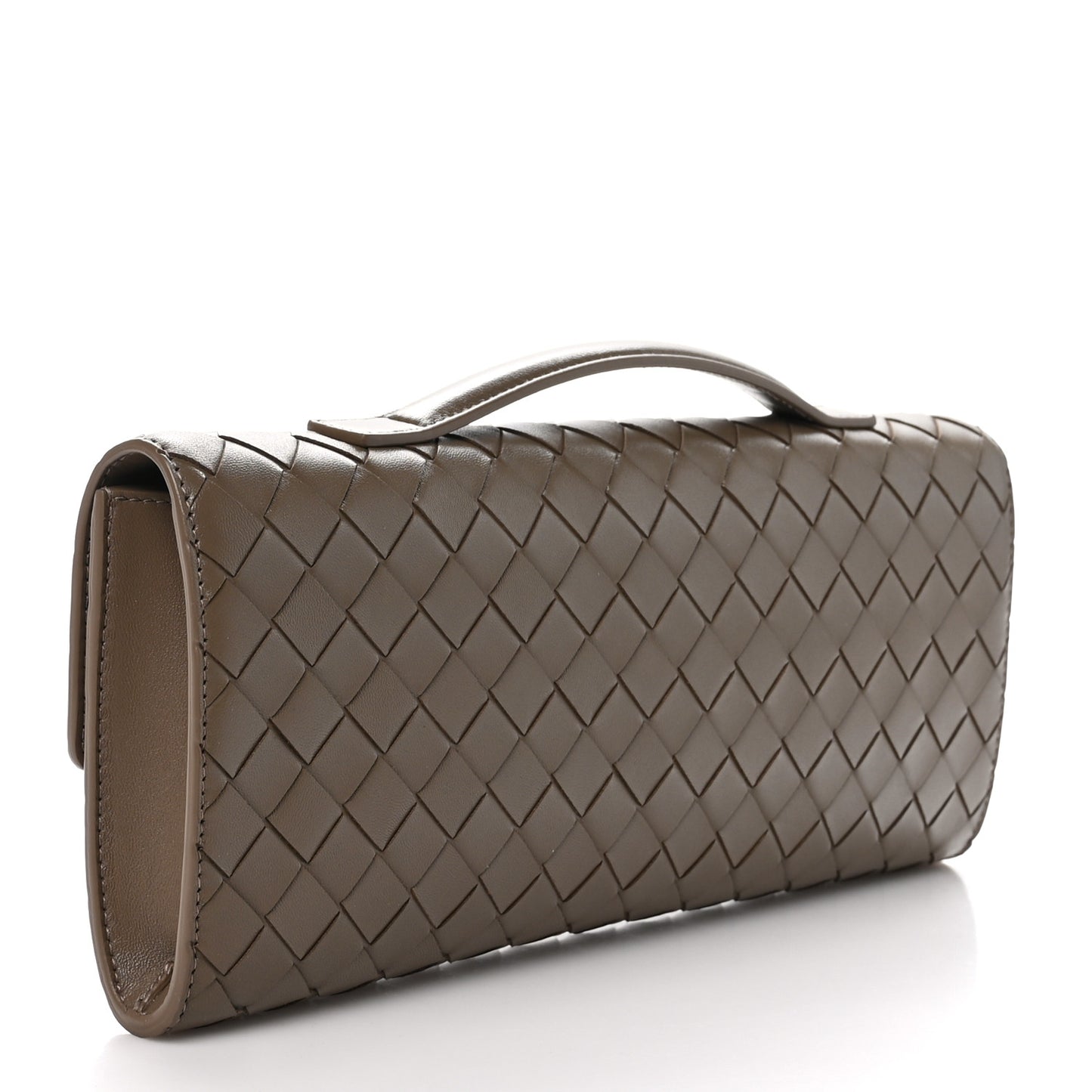Nappa Intrecciato Long Andiamo Top Handle Clutch Pinecone