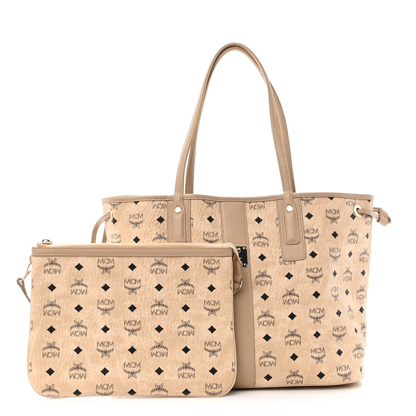 Visetos Medium Liz Reversible Shopper Tote Beige