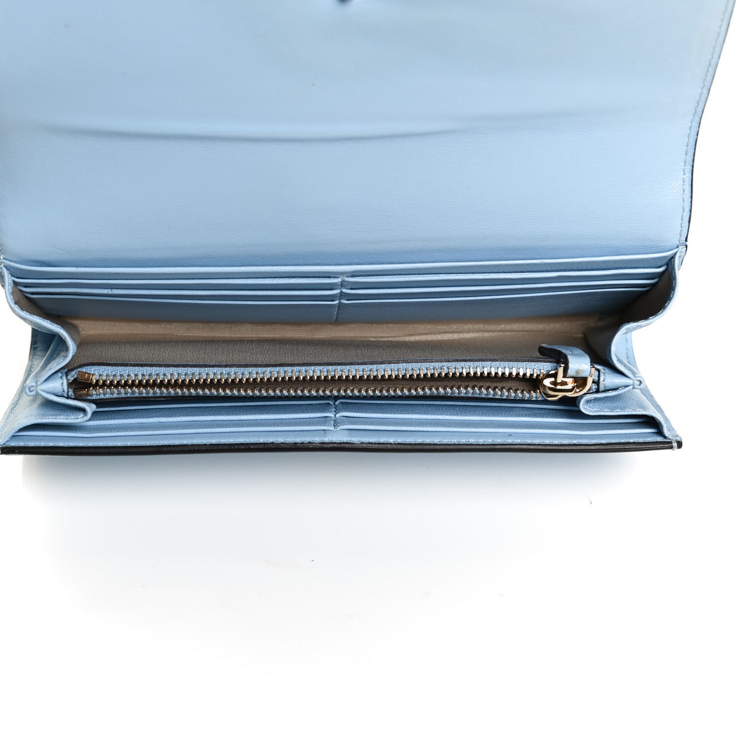 Calfskin Small DV One Wallet Blue