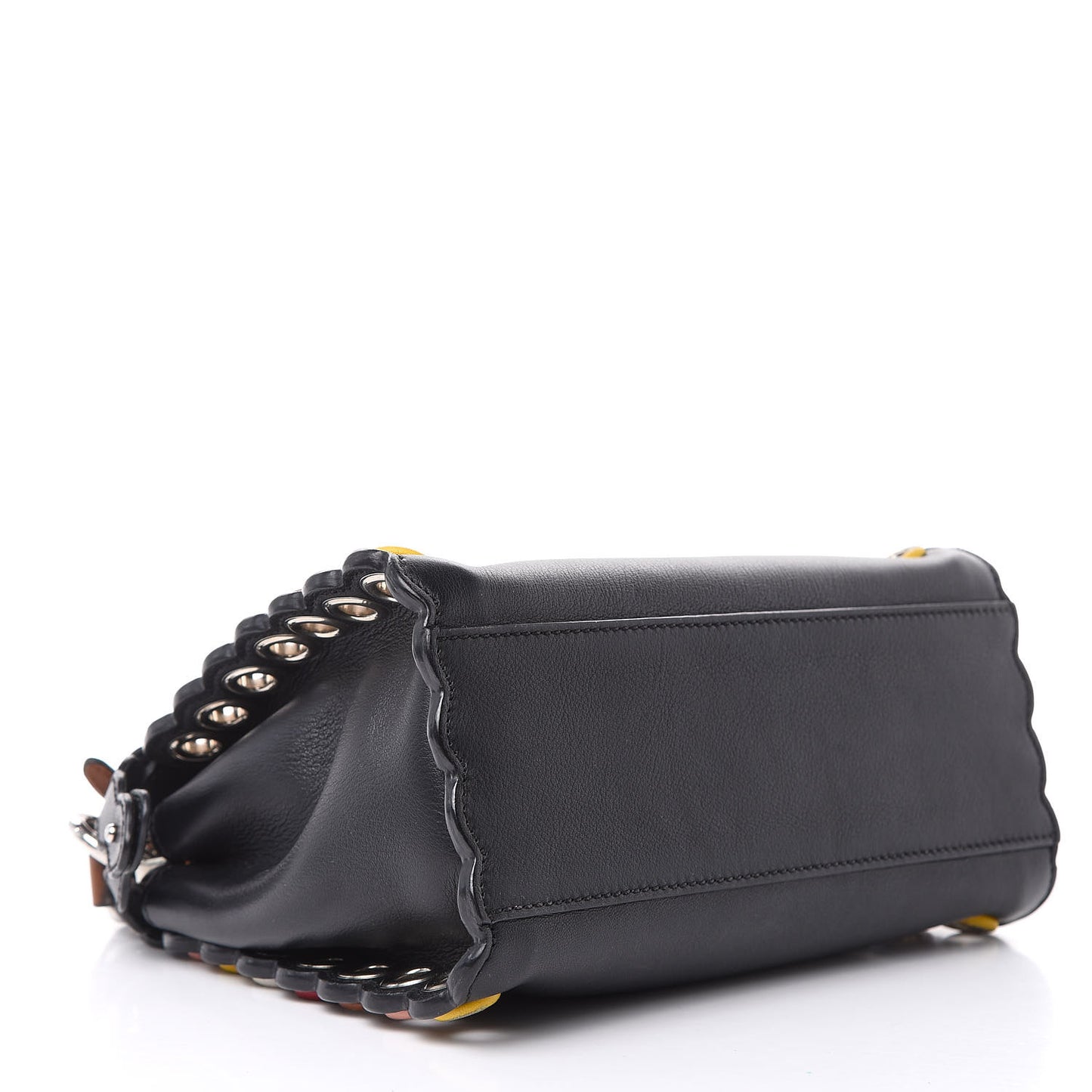 Nappa Scalloped Grommet Mini Peekaboo Iconic Satchel Black Multicolor