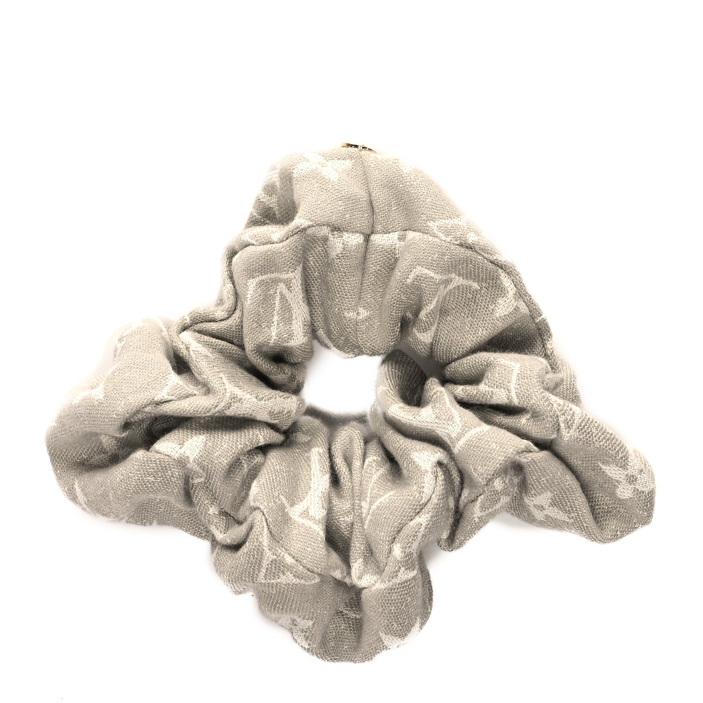 Cotton Denim Chouchou Scrunchy Beige