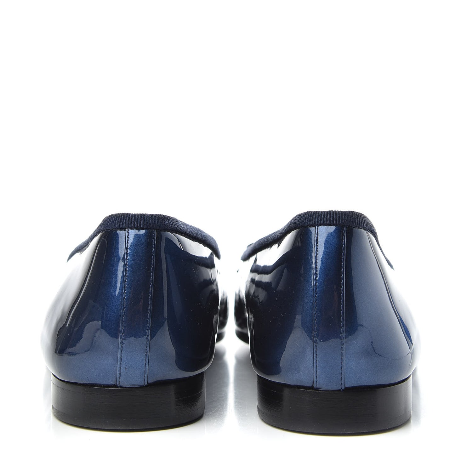 Patent CC Cap Toe Ballerina Flats 38.5 Blue Black