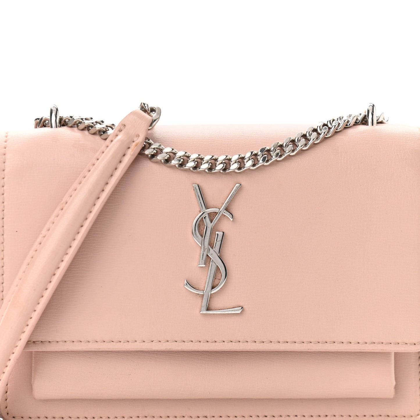 Calfskin Monogram Sunset Chain Wallet Light Pink