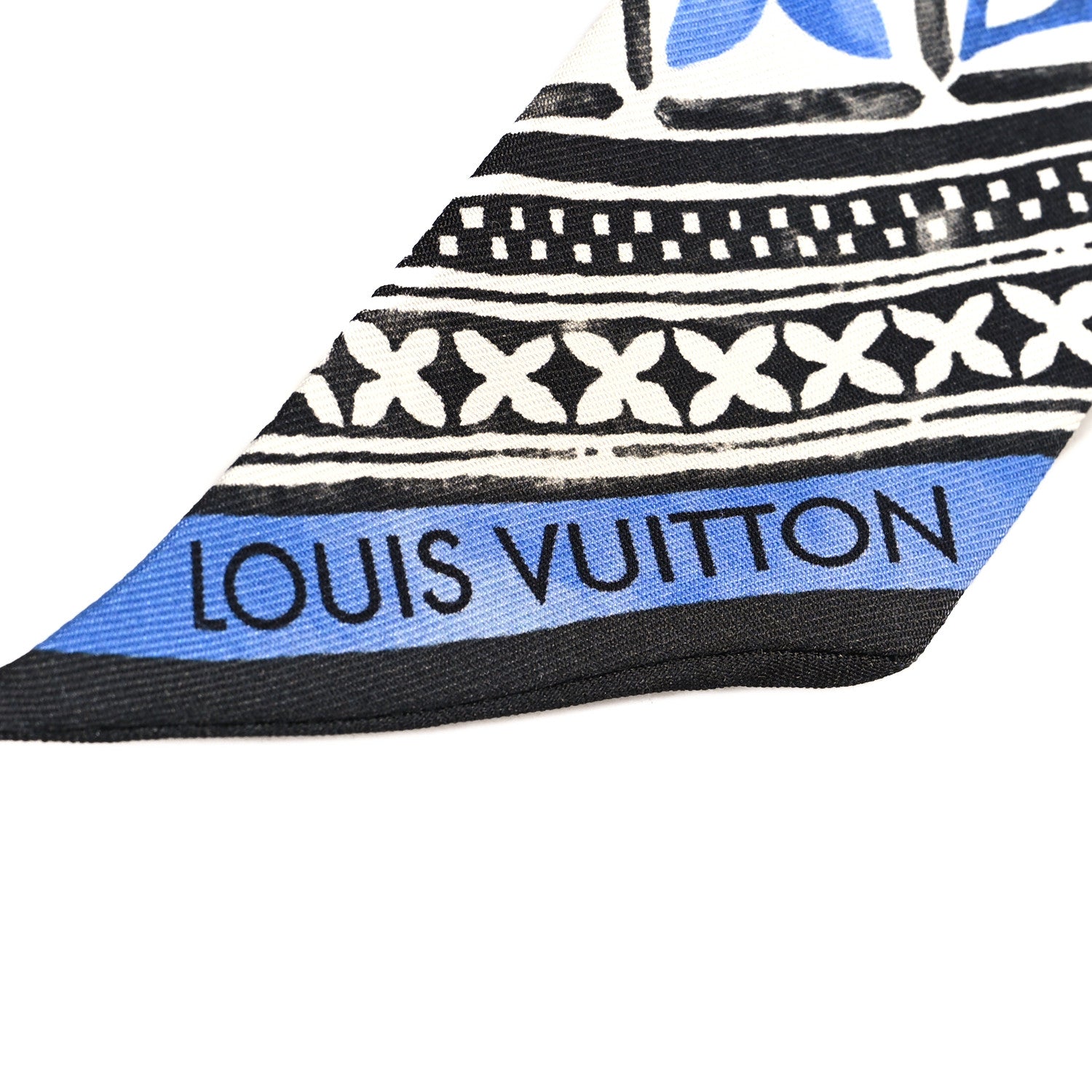 Louis Vuitton Silk Monogram Flower Tile BB Bandeau Blue 3 of 3