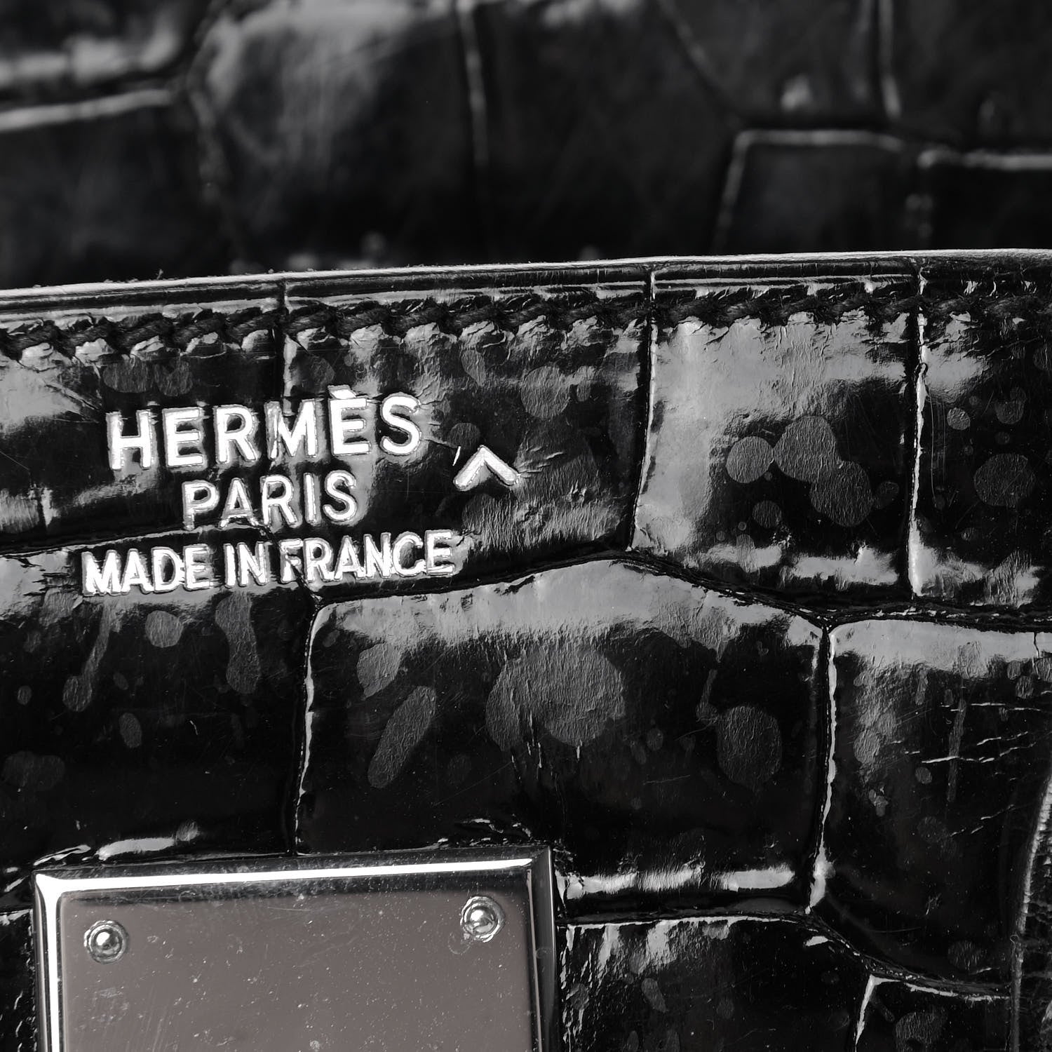 Hermes Shiny Porosus Crocodile Birkin 35 Black 12 of 15