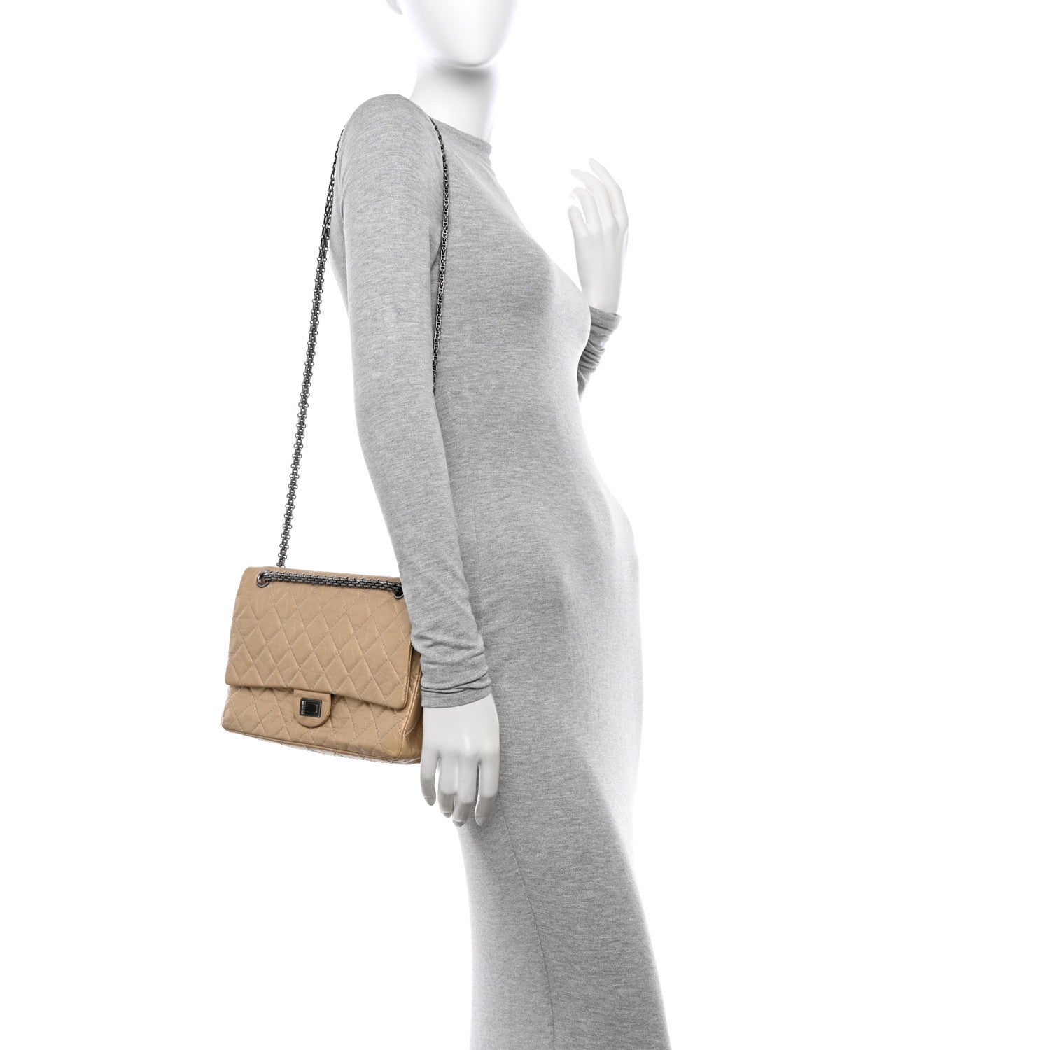 Chanel Metallic Aged Calfskin Quilted 2.55 Reissue 226 Flap Gold 2 of 14