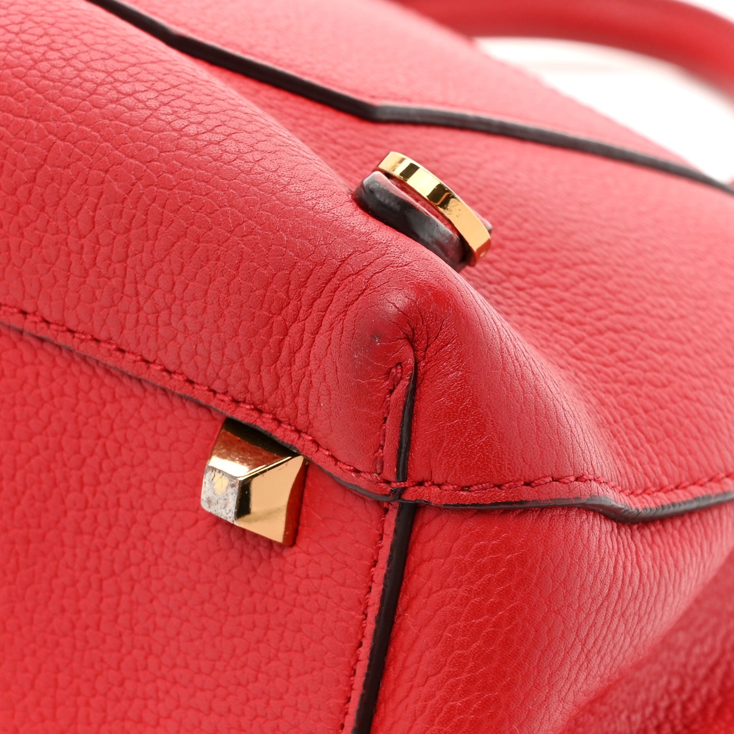 Grained Calfskin Large Milla Convertible Backpack Red