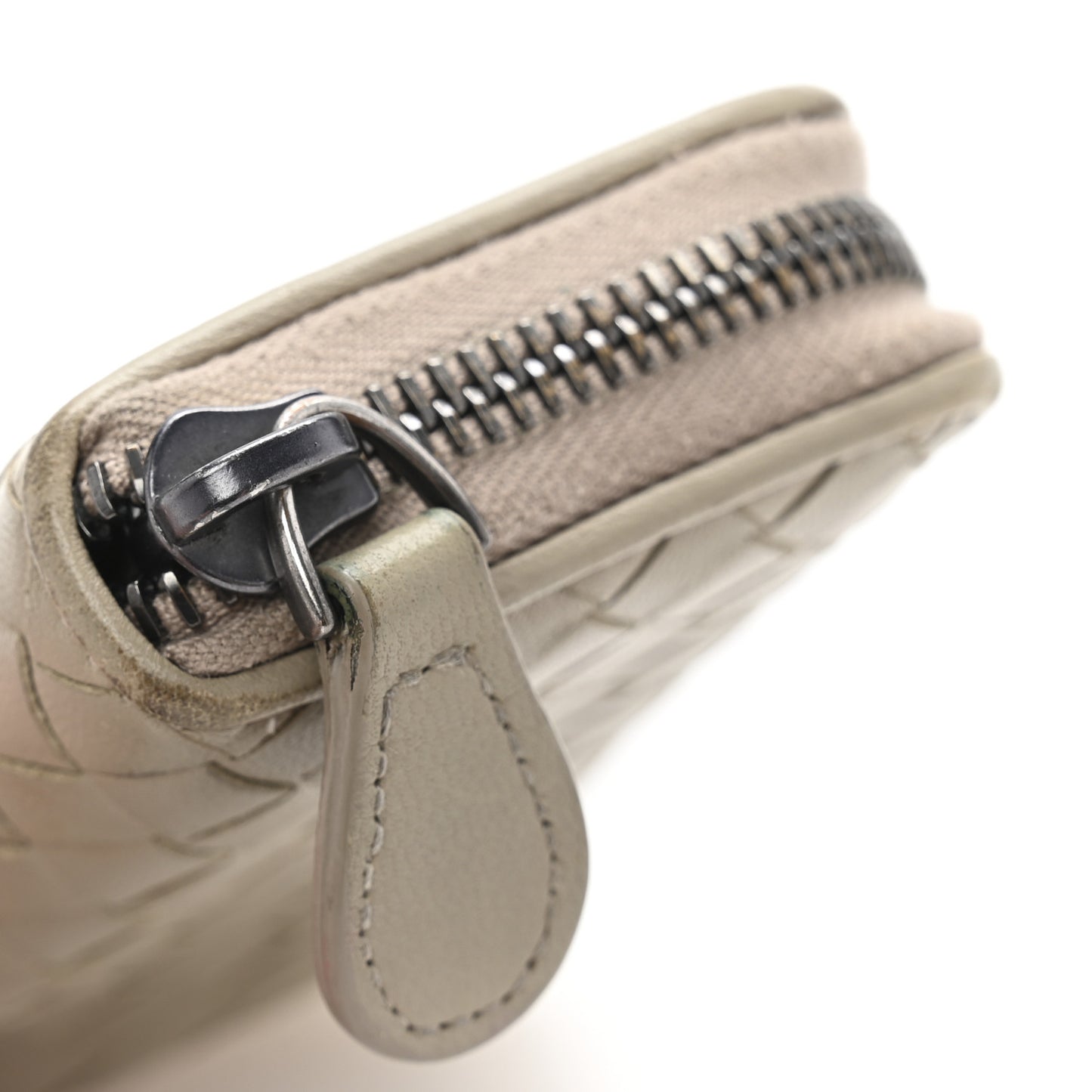 Nappa Intrecciato Zip Around Coin Purse Fume