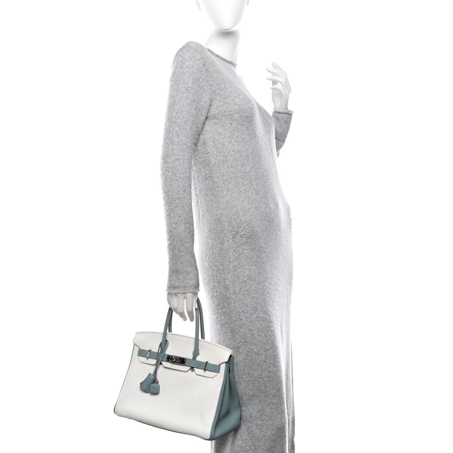 Togo Horseshoe Birkin 30 White Ciel