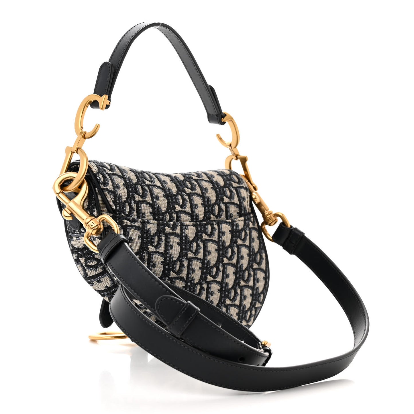 Oblique Mini Saddle Bag With Strap Blue