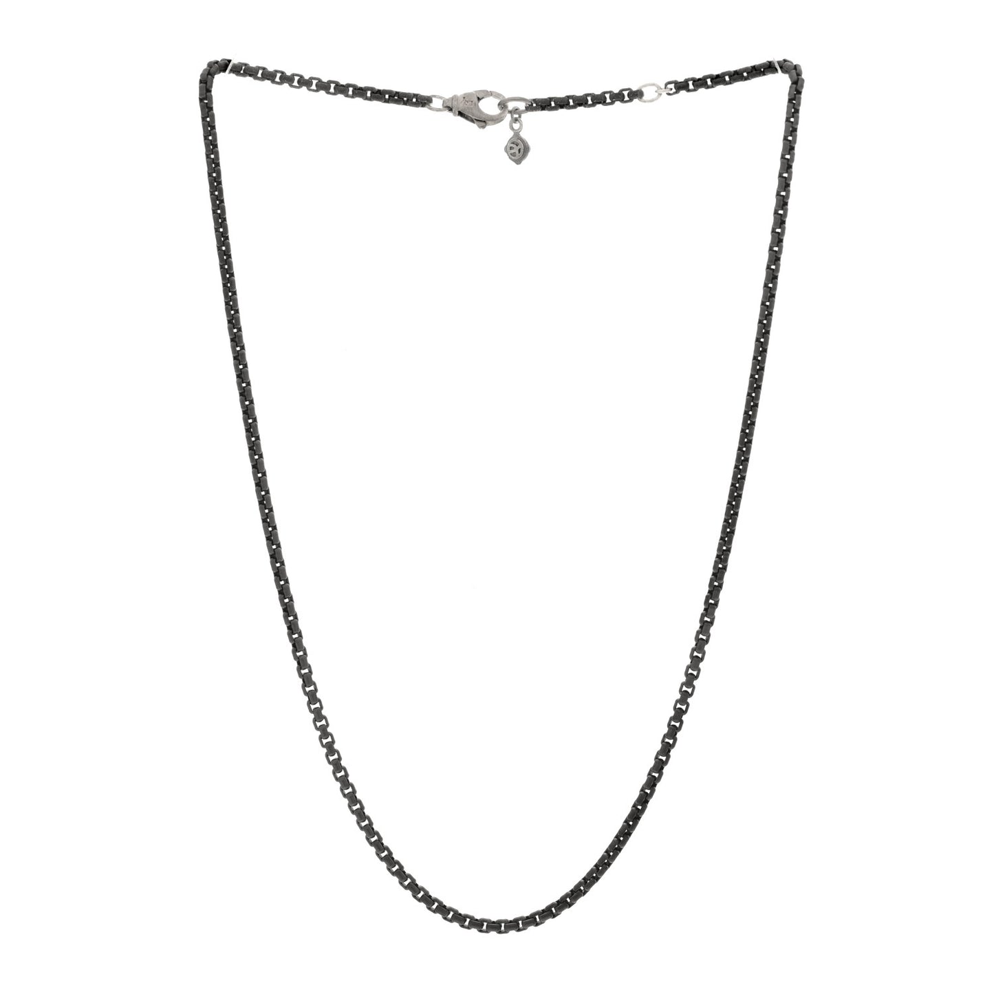 Darkened Sterling Silver 2.7mm Box Chain Necklace 16"