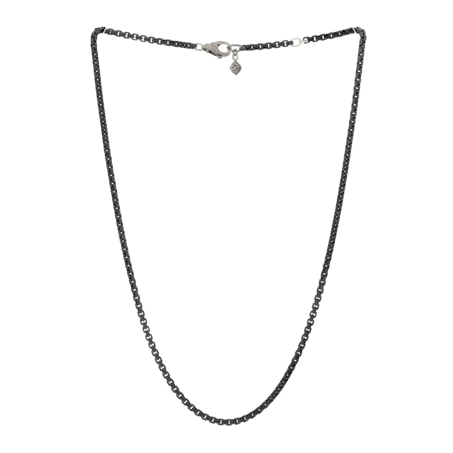 David Yurman Darkened Sterling Silver 2.7mm Box Chain Necklace 16" 3 of 5