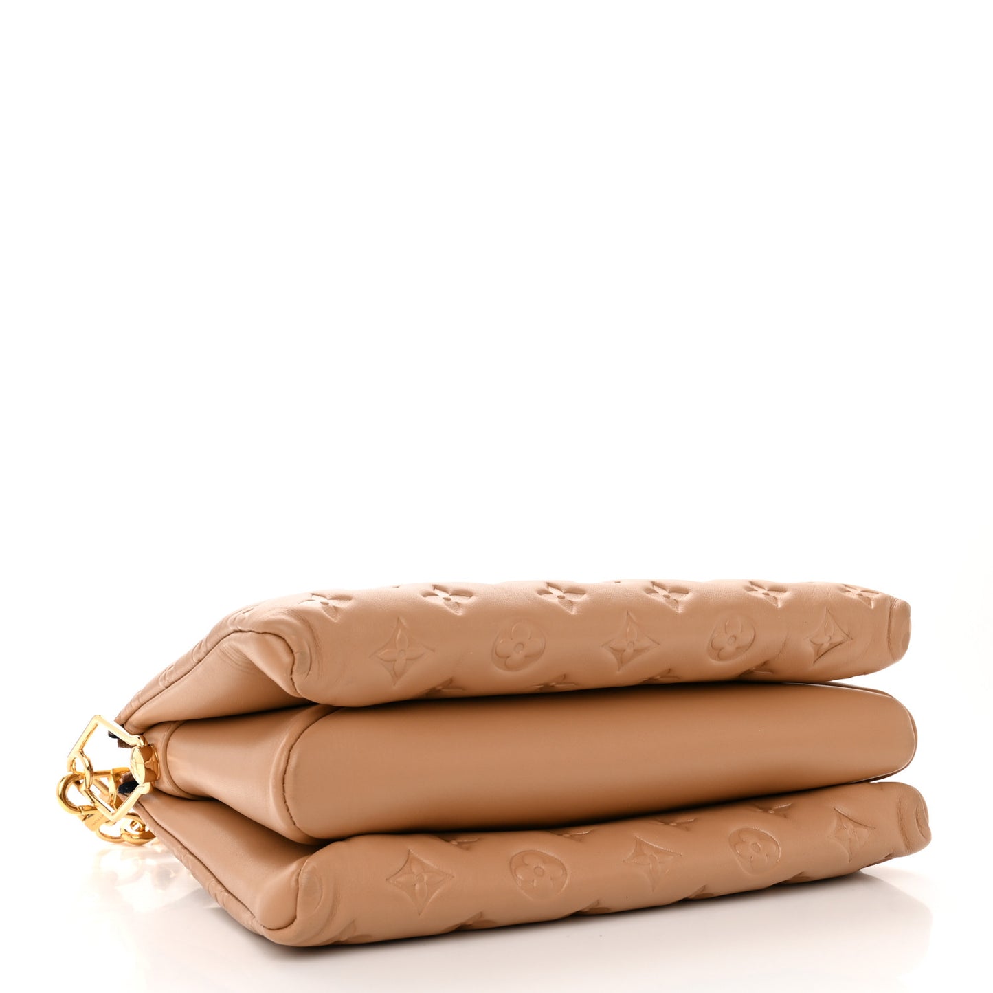 Lambskin Embossed Monogram Coussin PM Camel