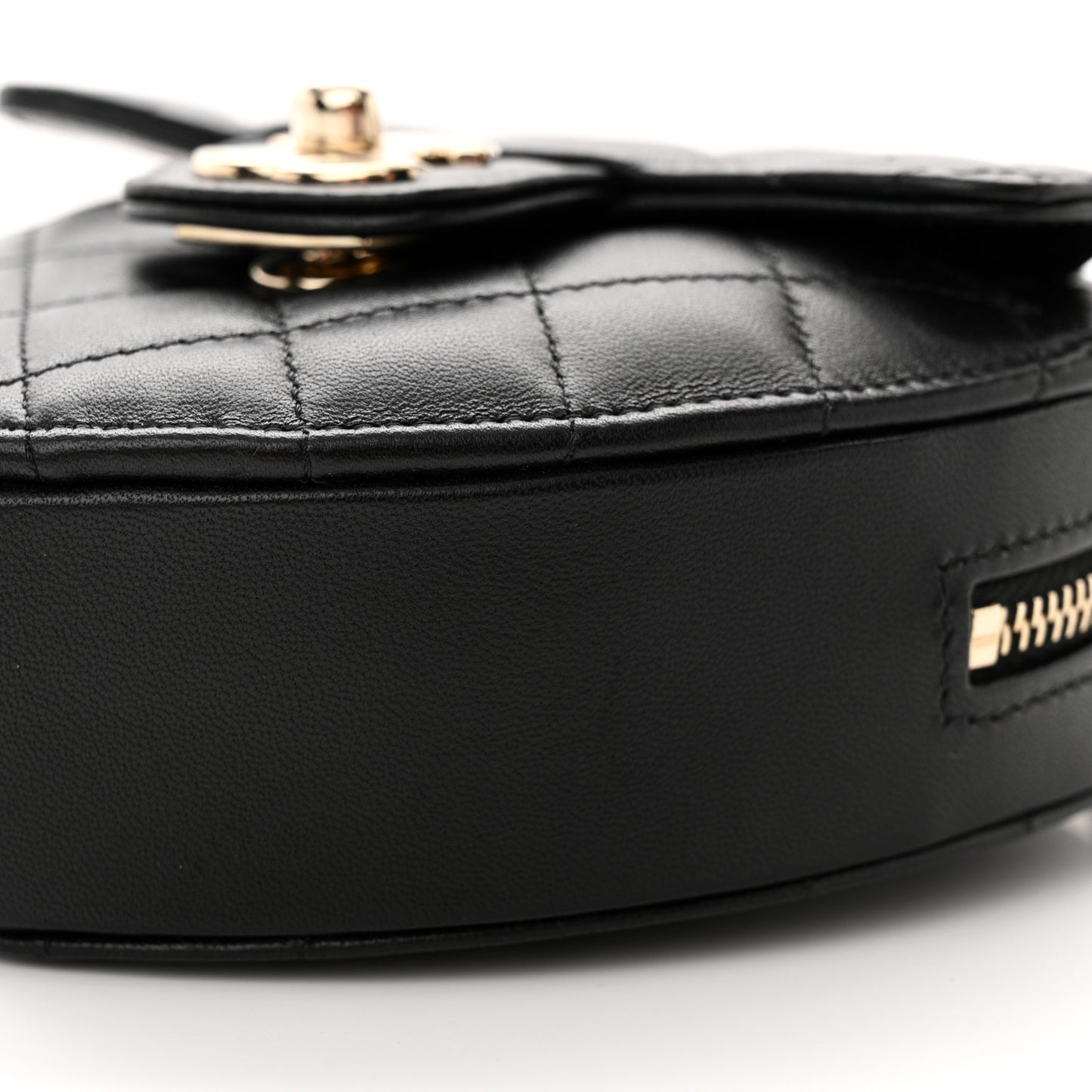 Lambskin Quilted CC In Love Heart Clutch With Chain Black