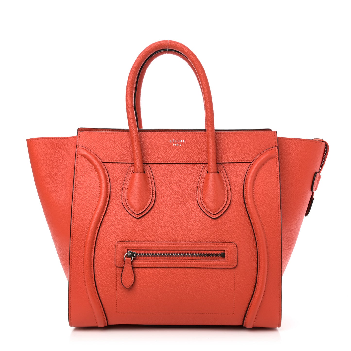 Drummed Calfskin Mini Luggage Vermillion
