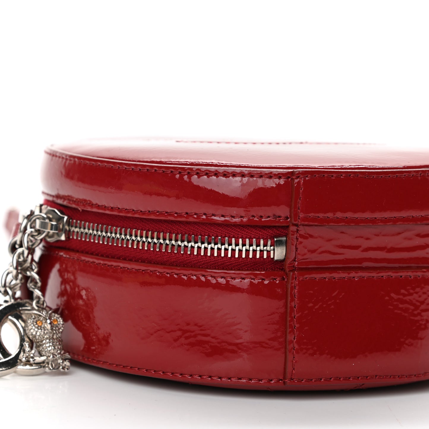 Patent Round As Earth Evening Bag Red