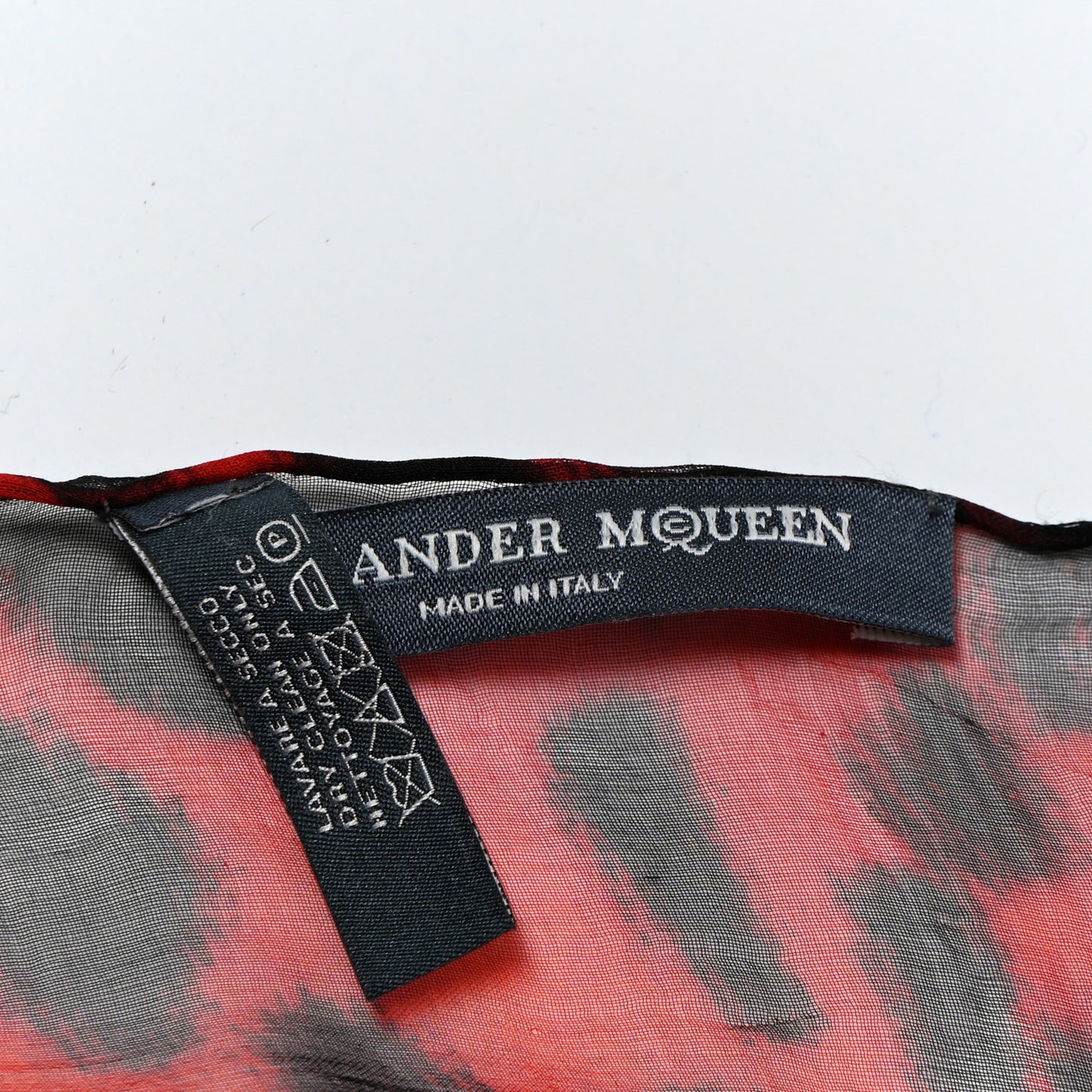 Silk Chiffon Leopard Skull Scarf Red