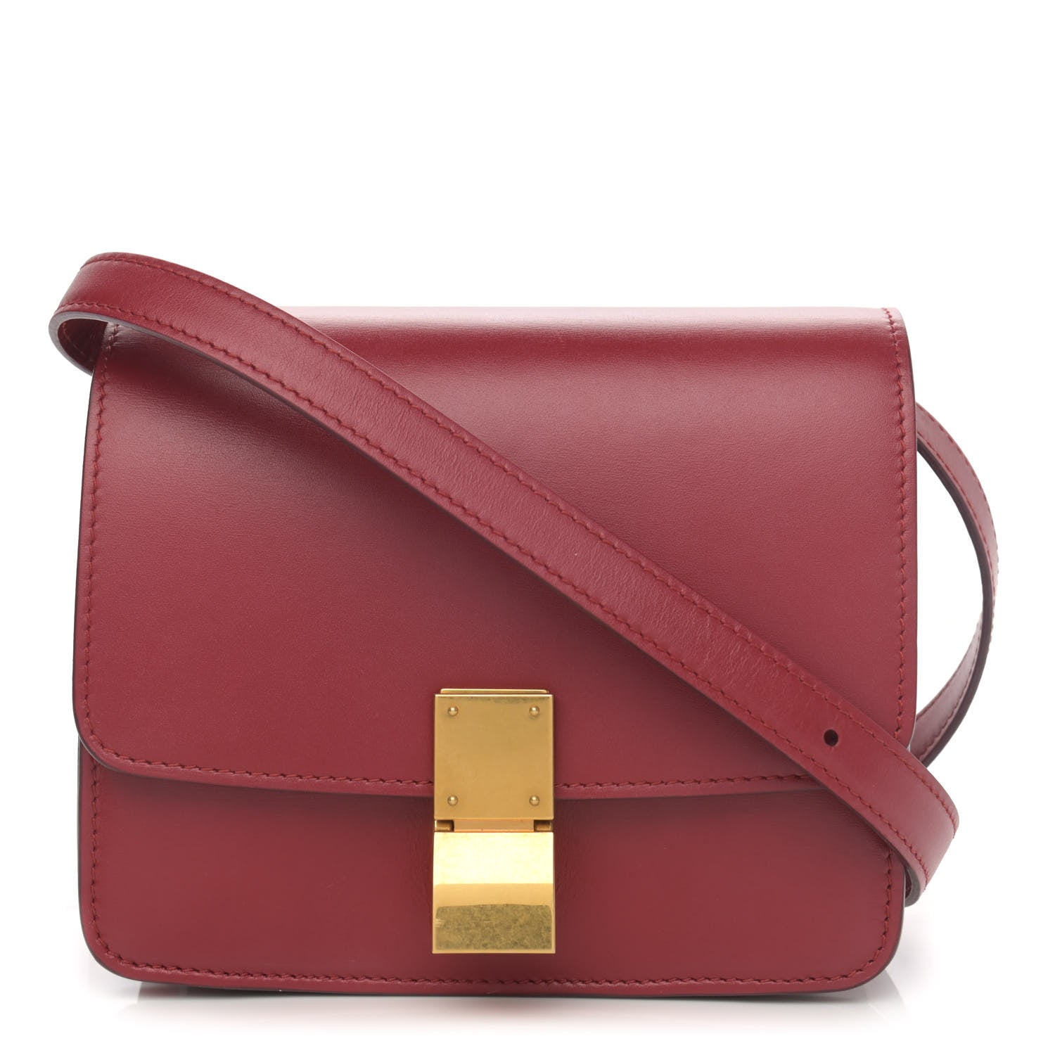 Celine Box Calfskin Small Classic Box Flap Bag Red 1060770