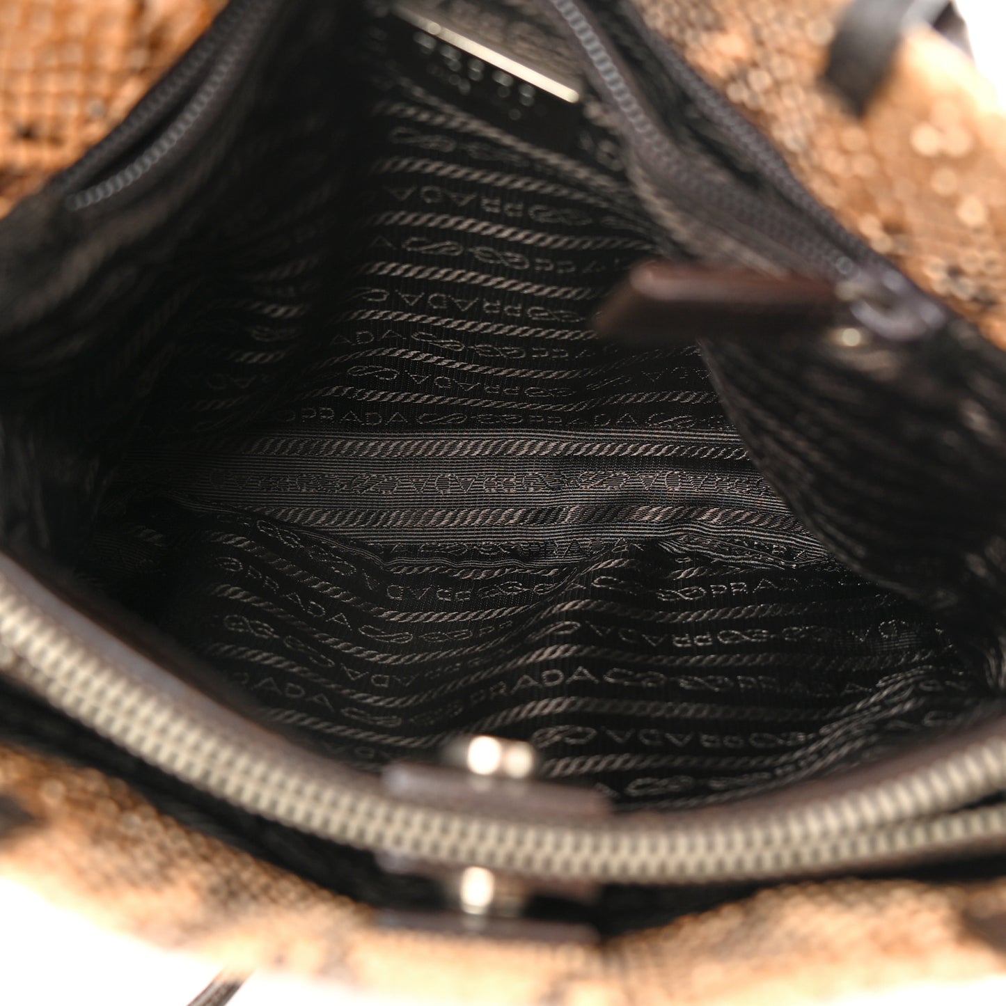Snakeskin Triangle Shoulder Bag Beige
