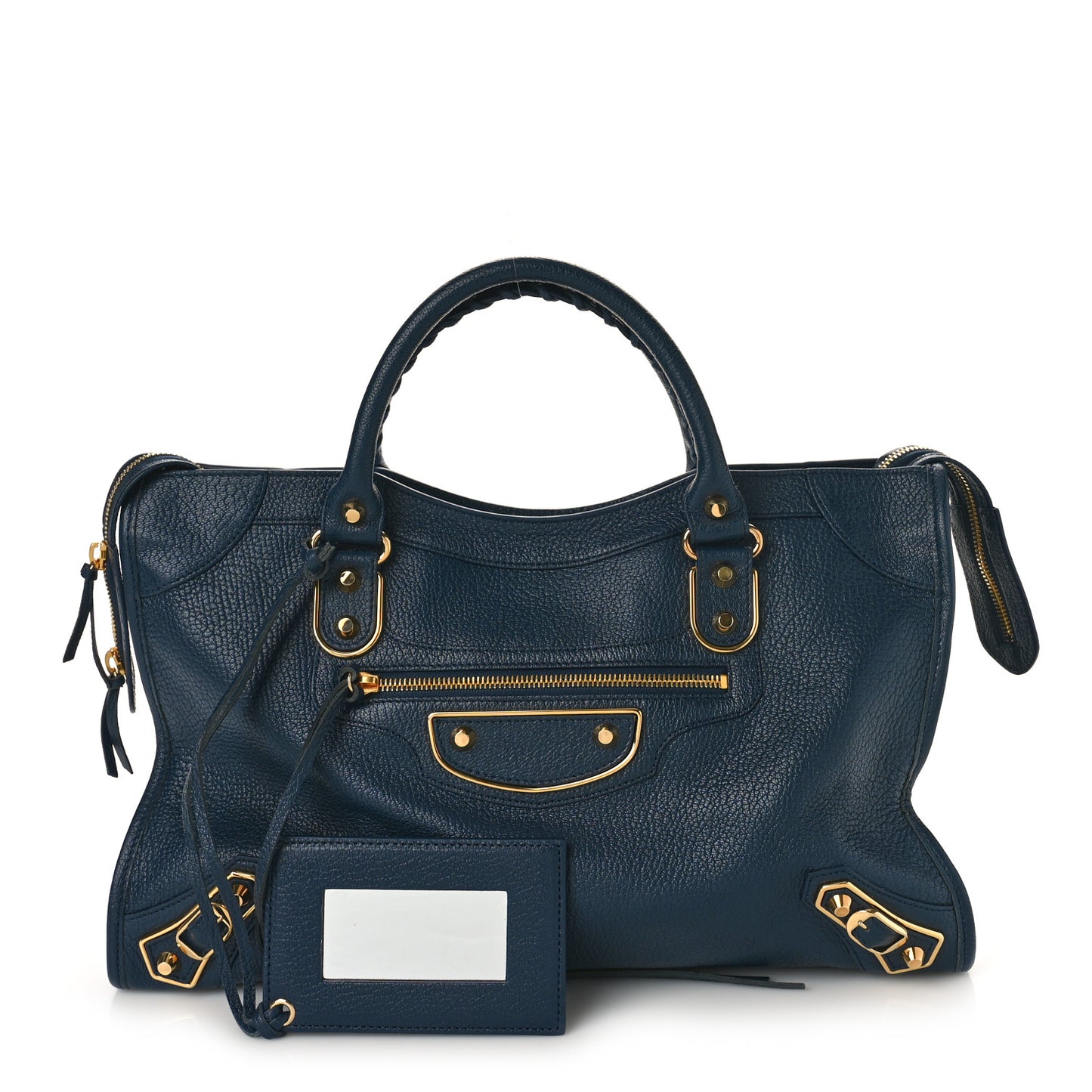 Chevre Gold Metallic Edge Hardware City Bleu de Minuit