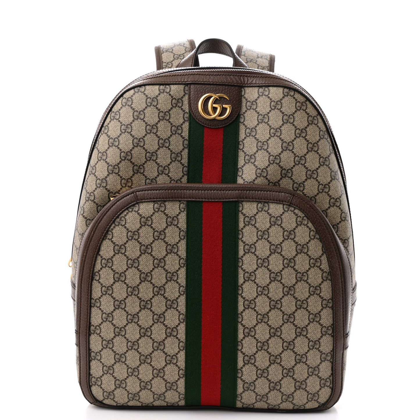 GG Supreme Monogram Medium Ophidia Day Backpack Brown