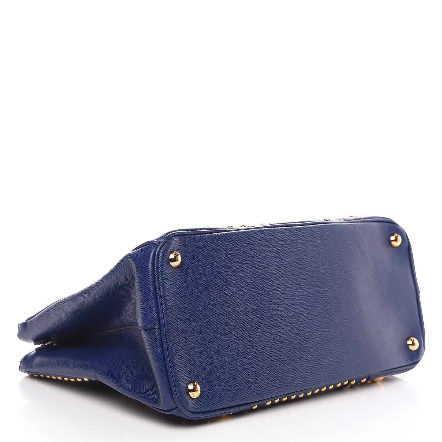 Saffiano Studded Medium Double Zip Tote Bluette