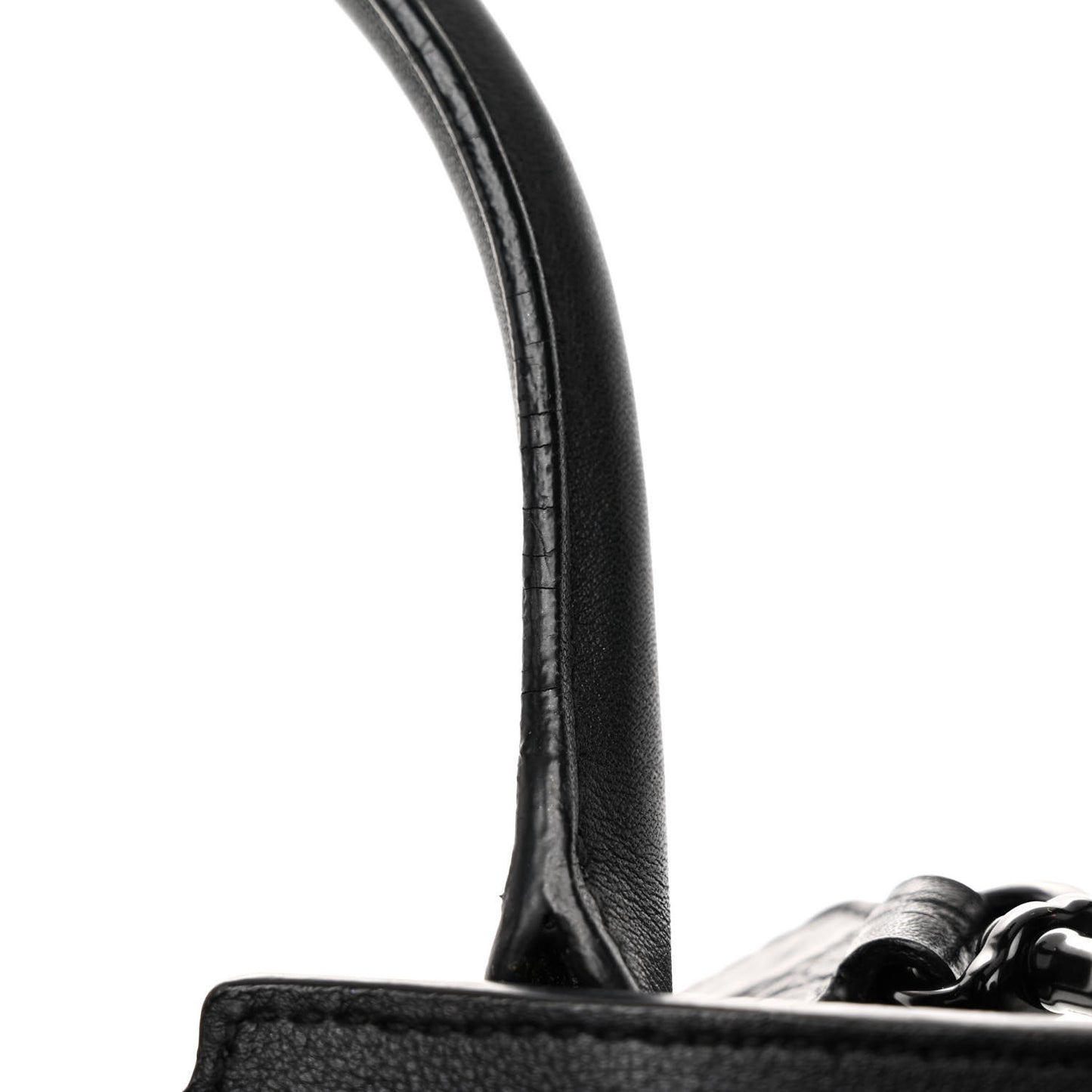 Smooth Calfskin Crocodile Embossed Baby Monogram Downtown Cabas Black