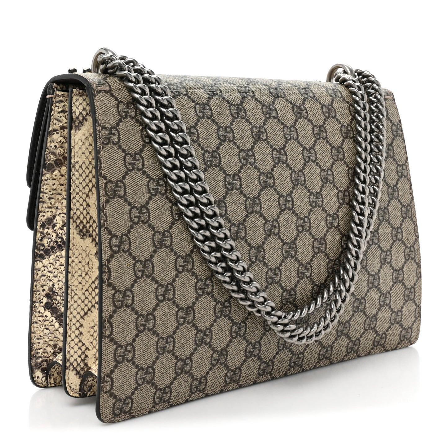 GG Supreme Monogram Snakeskin Crystal Embroidered Medium Dionysus Shoulder Bag