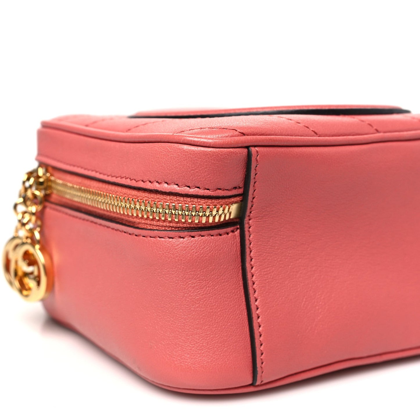Sakai Be Green Calfskin Diagonal Stitched Blondie Top Handle Bag Pink