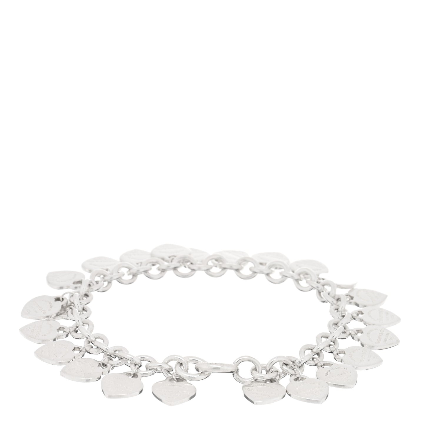 Sterling Silver Mini Return to Tiffany Multi Heart Tag Charm Bracelet