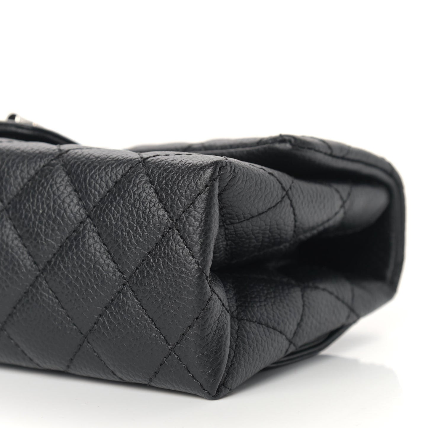 Grained Calfskin Quilted 2.55 Reissue Flap Belt Bag Clutch Black