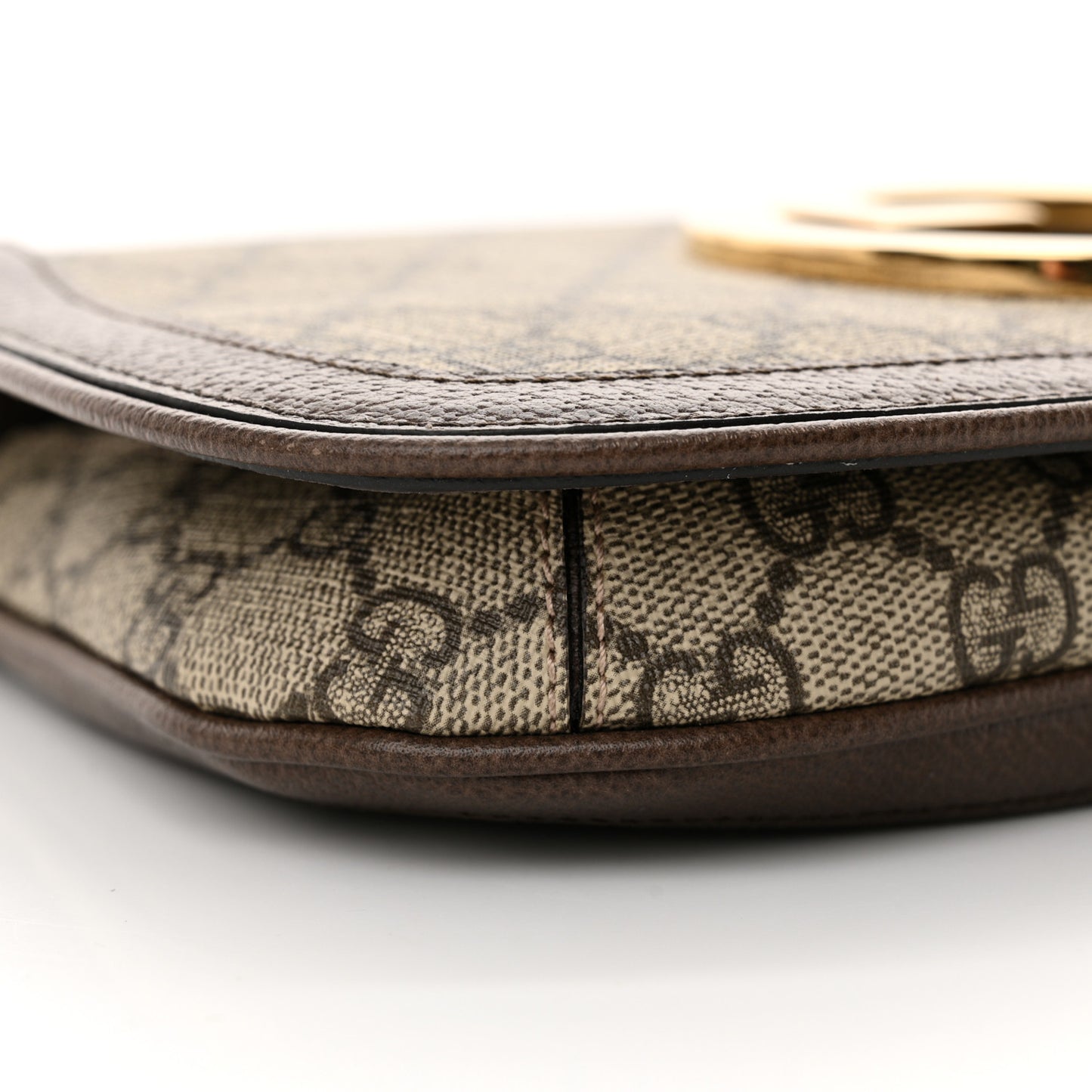GG Supreme Monogram Textured Dollar Calfskin Blondie Chain Shoulder Flap Bag Beige Ebony New Acero