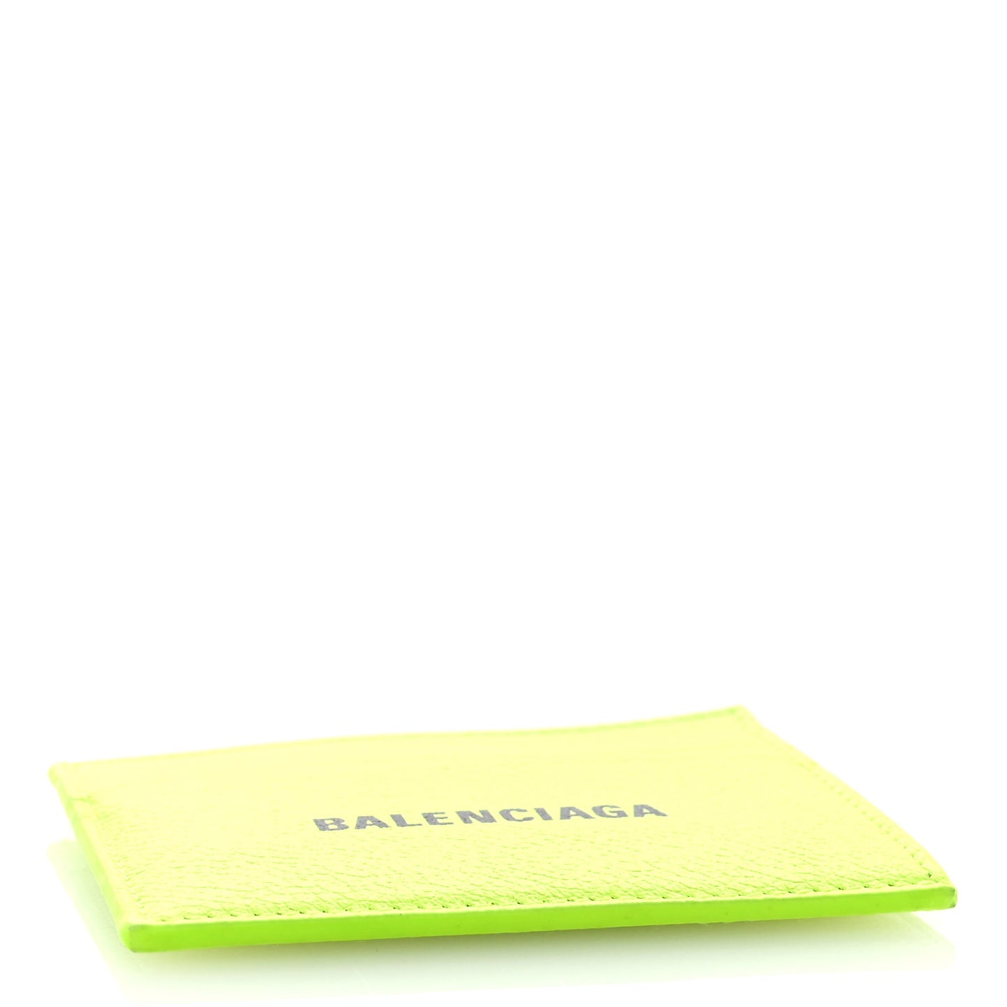 Grained Calfskin Logo Cash Card Holder Fluo Yellow Black