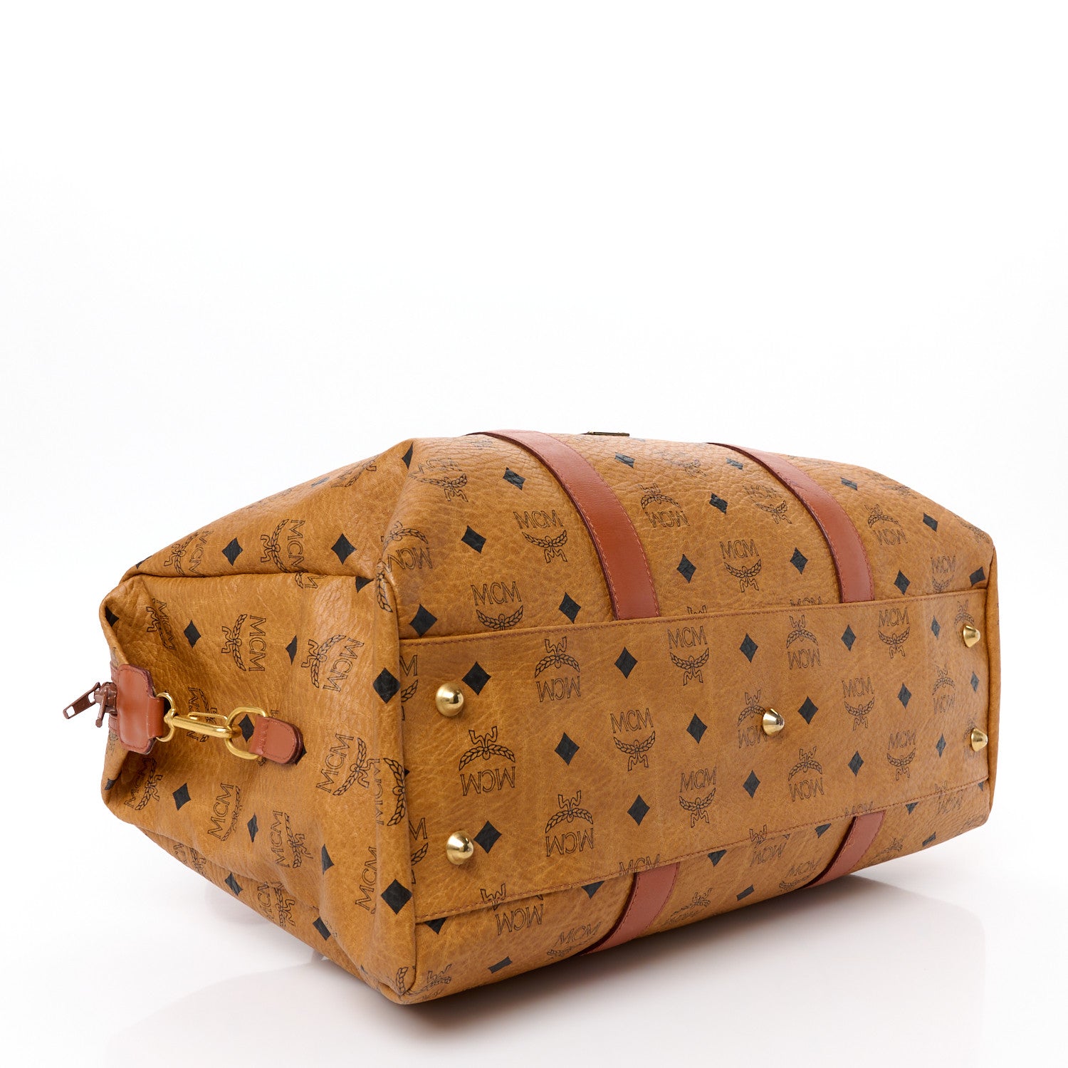 MCM Visetos Golf Duffle Bag Cognac 4 of 10