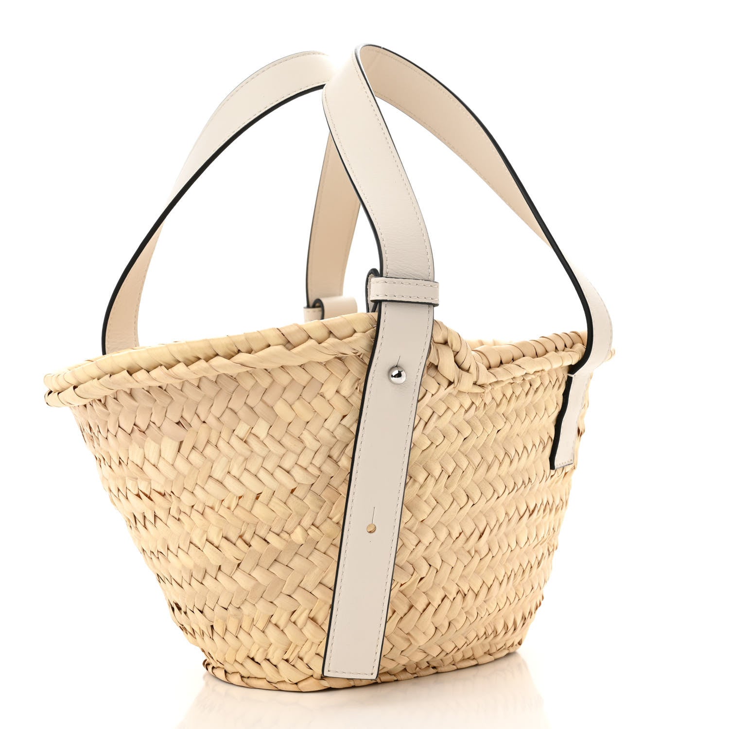 Loewe Raffia Small Basket Tote Bag Natural White 3 of 9