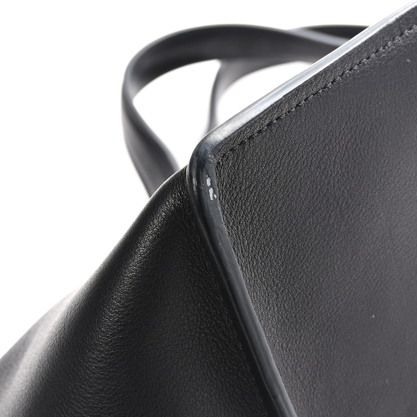 Polished Saddle Calfskin Idaho Top Handle Black