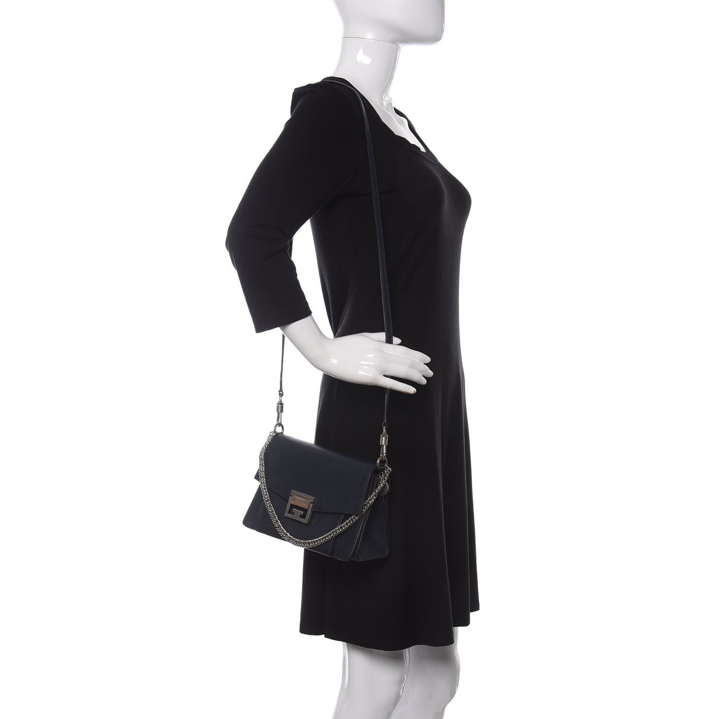 Goatskin Small GV3 Shoulder Bag Dark Blue