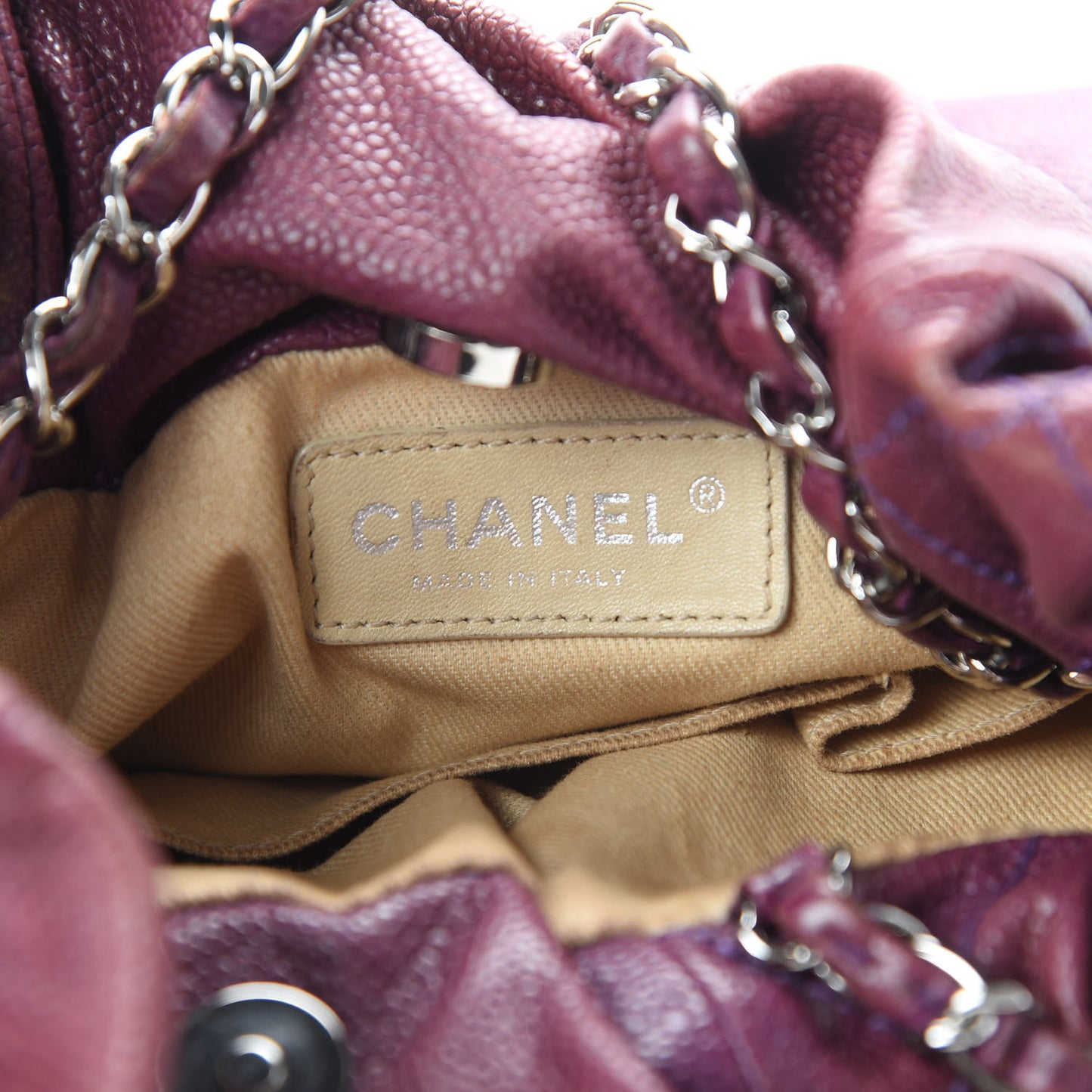 Caviar 31 Drawstring Tote Burgundy