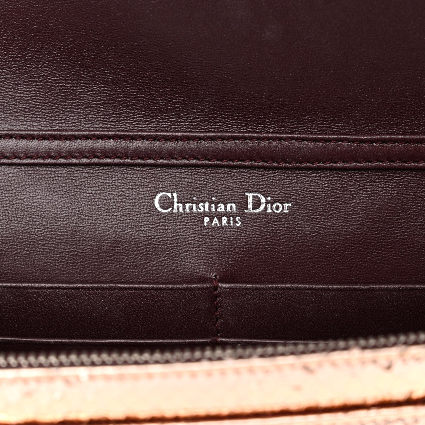 Snakeskin Diorama Wallet on Chain Pouch Rose Gold