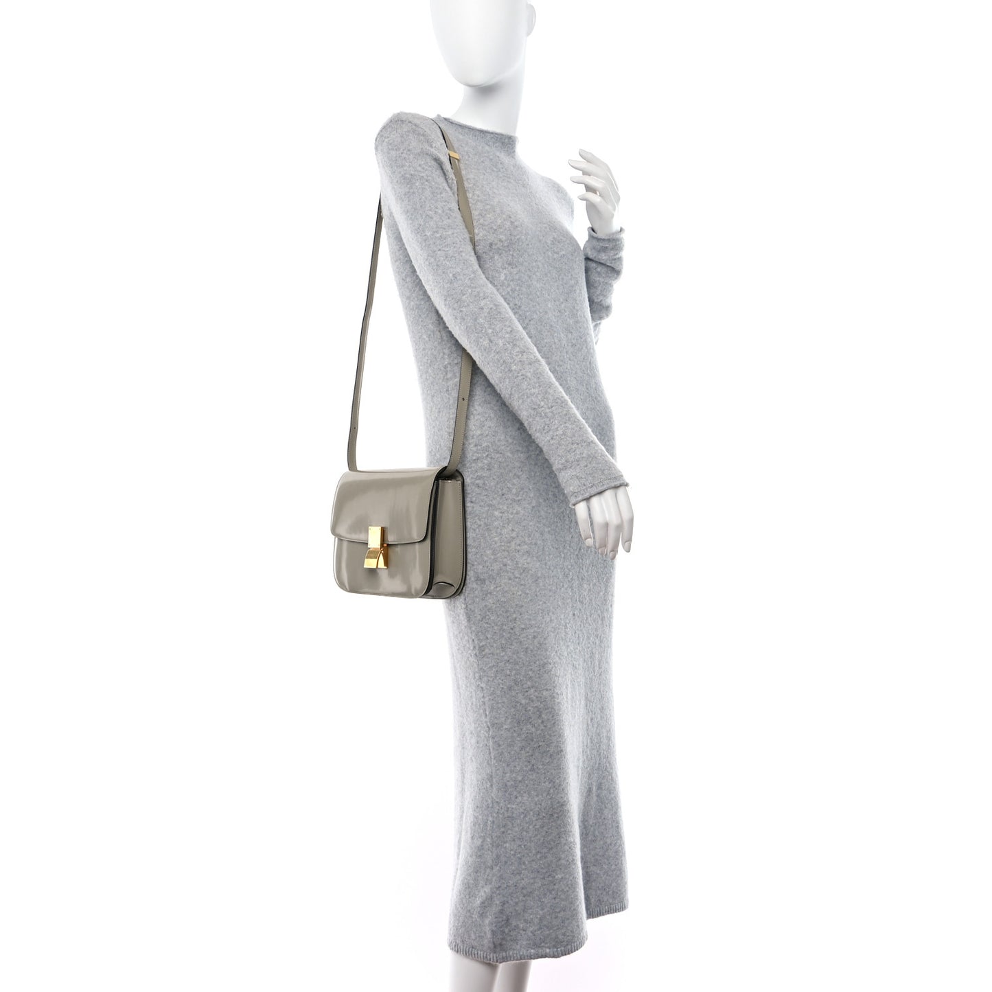 Spazzolato Calfskin Medium Classic Box Flap Bag Quartz
